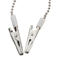 Dental Premium Metal Chain Bib Napkin Holder Clip Flexible Crocodile Clip 40cm