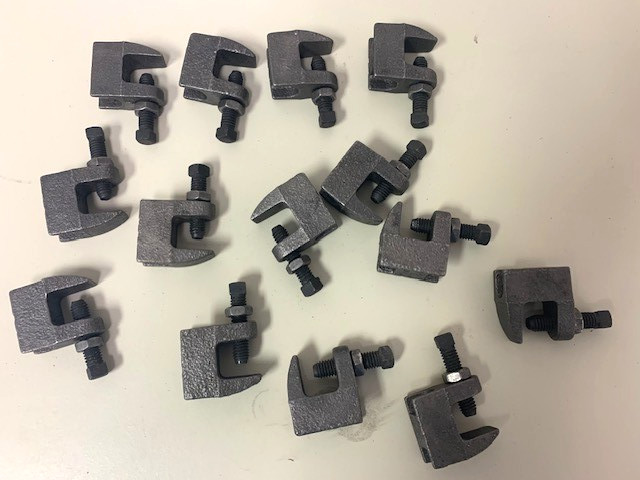 BEAM CLAMP STEEL FOR 3/8 THREADED ROD MAX BEAM THICKNESS 5/8 X 14