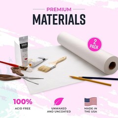 Kraft Paper Roll White 18×75 ft 2 Pack Art Craft Drawing Painting Bulletin