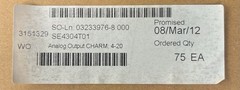EMERSON Delta V KL3022X1-BA1 AO 4-20 mA HART CHARMS 12P4629 SE4304T01