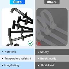 50 Pcs Nylon GM Zip Tie Buckles: Heavy Duty Self-Locking Nylon Zip Tie Brackets