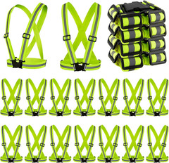 30 Pcs Reflective Vest High Visibility Safety Vests, Adjustable Running Gear Str