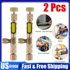 2 X HVAC Tool AC Schrader Valve Core Remover Dual Size 1/4 & 5/16 Port Installer