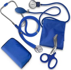 Aneroid Sphygmomanometer Stethoscope Kit Manual Blood Pressure BP Cuff Gauge