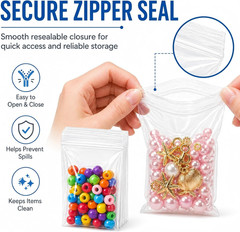 600 Pack Small Plastic Baggies 6 Assorted Sizes. 1.5X2 2X2 2X3 3X3 3X4 3X5 Inch