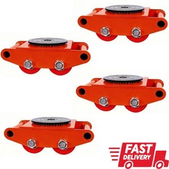 4PCS Machinery Mover 10 Ton Heavy Duty Machine Dolly Equipment Roller Skates Red