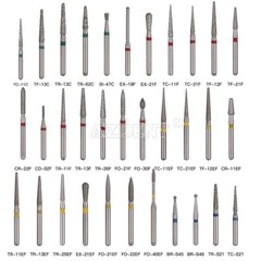 5kits Dental Diamond Burs For High Speed Handpiece Medium Friction Grip 1.6mm