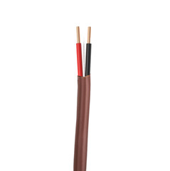 500ft Brown Alarm Cable CL2 20AWG 20/2 Solid CCA Wire Thermostat, Burglar System