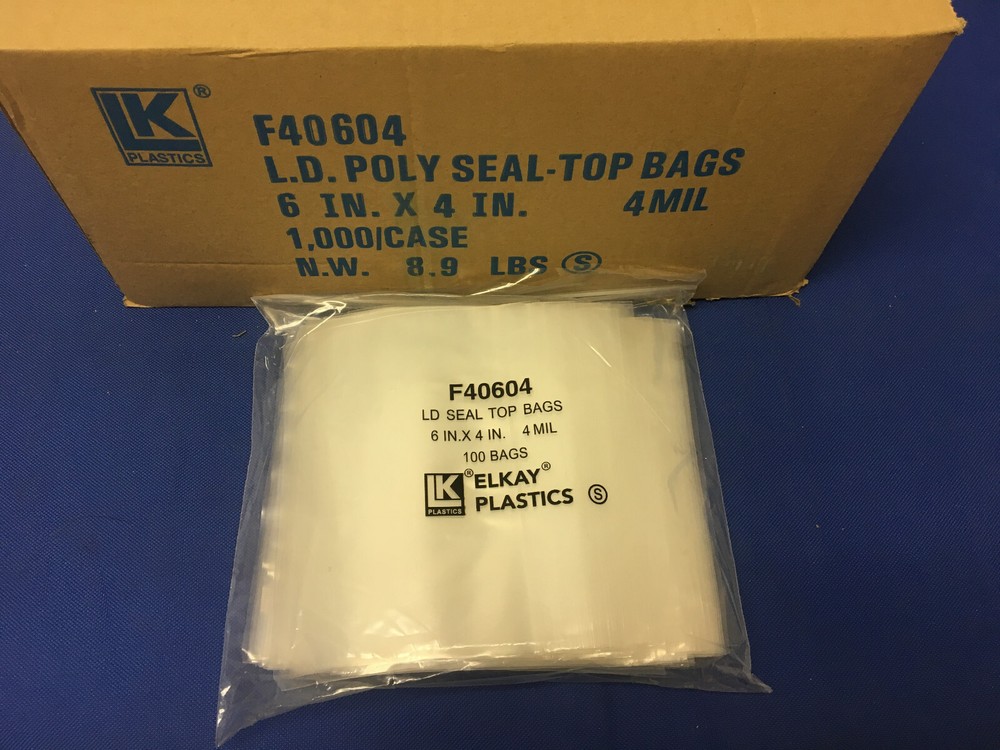 6×4 Clear 4Mil LK Plastic Zip Seal Lock Top Reclosable Poly Zipper Bags 4 Mil