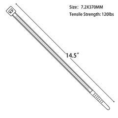 14.5″ 120lbs Self-Locking Zip Ties Cable Nylon Zip Tie for Outdoor Home Office