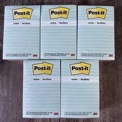 Lot Of 5 – Post-it 4 in X 6 in Pads Lined Note Pads 500 Sheets Total 5 Colors