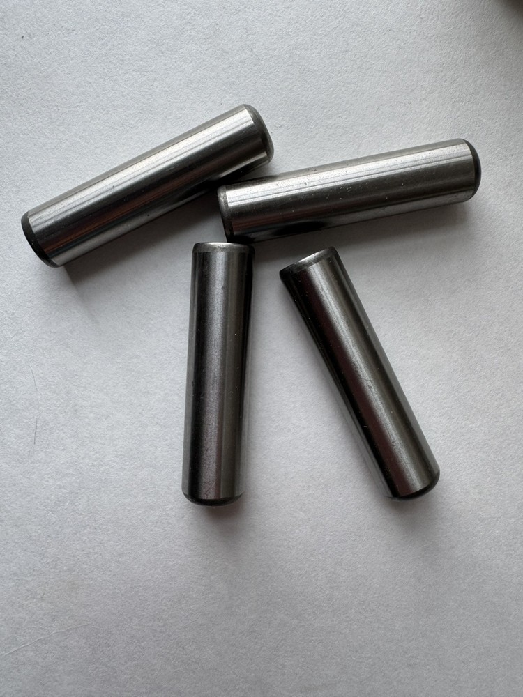 DOWEL PINS. 1/2 x 2” CASE HARDENED. BRIGHT FINISH. 4 PCS. NEW