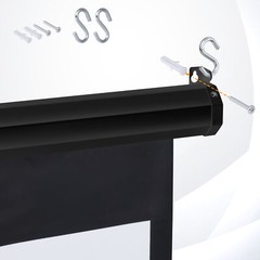 Black Projector Screen Pull Down 16:10 Foldable Wall Mount HD Projection Screen