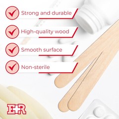 Ever Ready First Aid Medical 6″ Wood Tongue Depressors Adults Children – 100CT