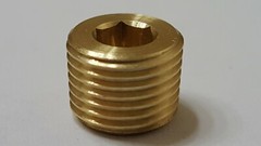 Lot of 10 pcs. 1/8″ Male NPT Brass Plug Allen Key Countersunk Hex USA