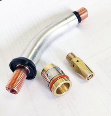 MIG Welding Gun Tube Swan-Neck Conductor w/ Diffuser For Miller M25 Millermatic