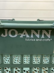 Joann Fabrics And Crafts Store Shopping Basket Mint Green Hand Carry 1990’s