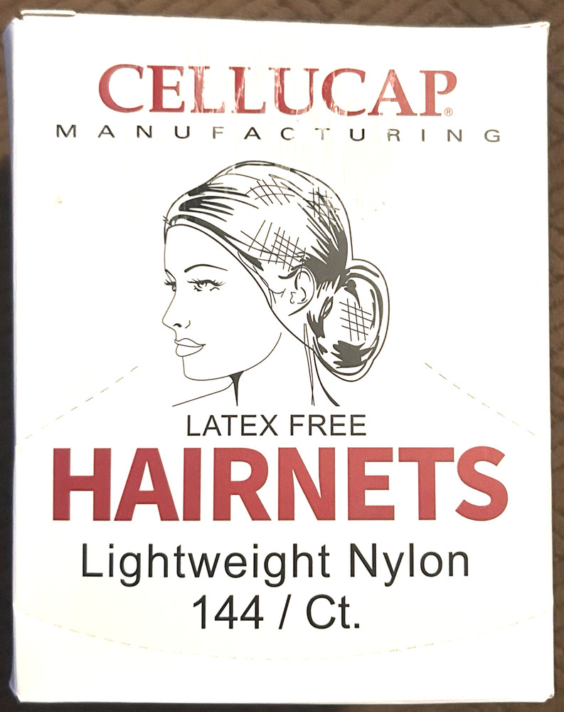 CELLUCAP HN400 Dark Brown Light Weight Nylon Hair Nets 144 ct Latex Free