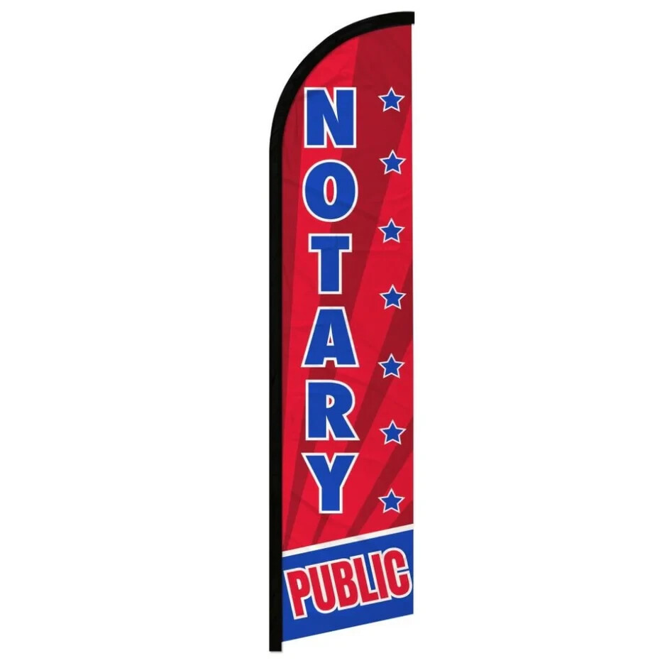 Notary Public Windless Advertising Banner Flag for Notarist Notary Services