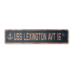 USS LEXINGTON AVT 16 Vintage Street Sign us navy ship veteran sailor rustic gift