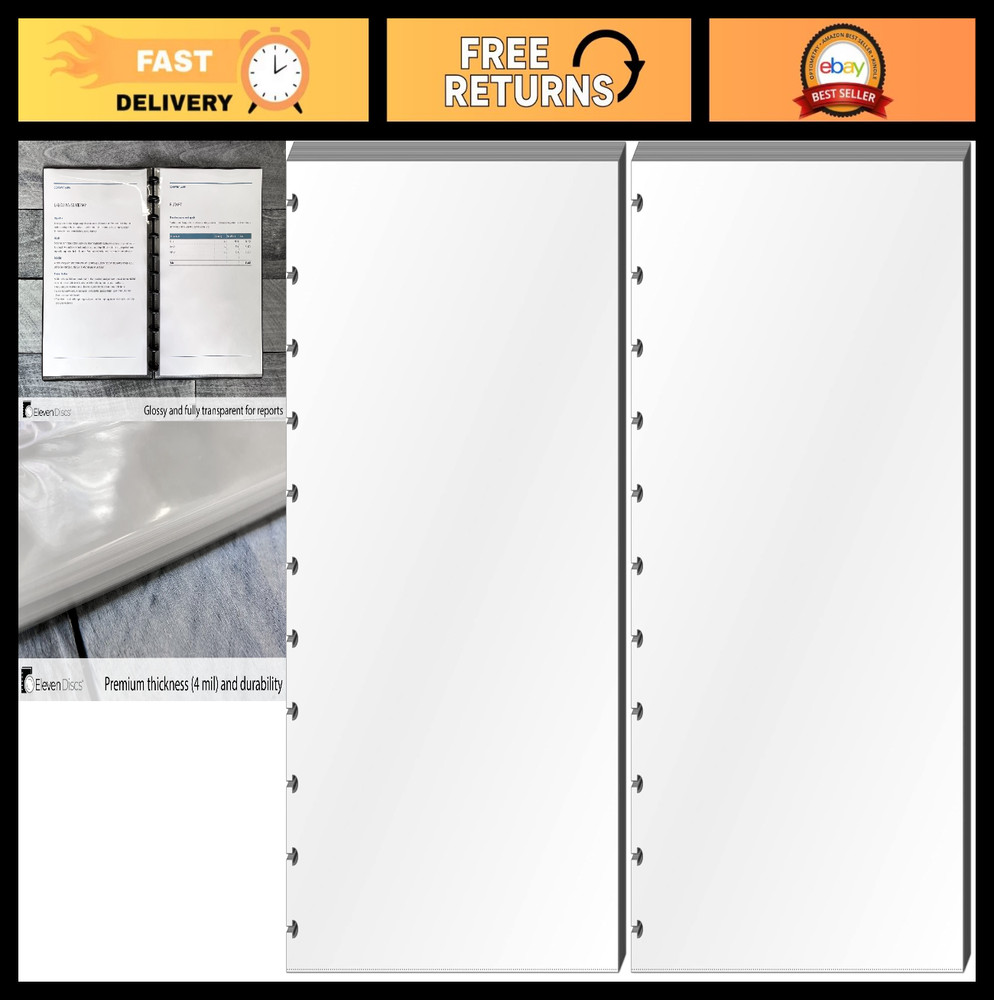 25 Transparent Letter Sheet Protectors for Discbound Notebooks – Set of 2