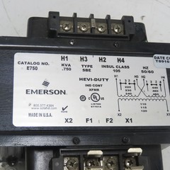 Emerson E750 .750KVA Transformer 220/230/240/440/460/480V Pri 110/115/120V Sec