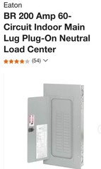 EATON BR 200 Amp 60-Circuit Indoor Main Lug Plug-On Neutral Load Center