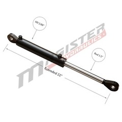 Hydraulic Cylinder Welded Double Acting 2.5″ Bore 6″ Stroke Swivel Eye 2.5×6