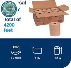 Matic 100% Recycled Paper Towel Rolls – 6 Rolls, 700 Ft Each