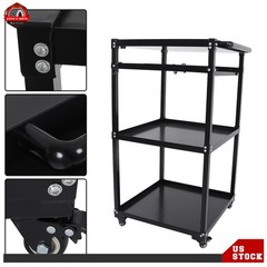 3-layers Av Cart Rolling Projector Cart Shelf Laptop Printer Storage Cabinet