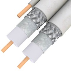 500ft White 3GHz RG6 Dual COAX Solid Copper 18AWG w/ Ground Wire Satellite Cable