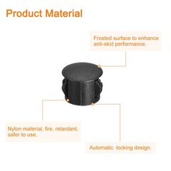 36Pcs 11mm(7/16″) Plastic Hole Plugs Panel Flush Type Knockout Black