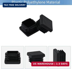 WZB 1 1×1 Square Tube End Cap Plastic Plugs 12 Pack, 1×1 1 Inch Square Tubing Pl