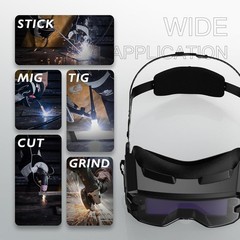Auto Darkening Welding Goggles Kit with LED Light, True Color Lens 2 Arc Sensors
