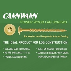 50-Pack #14x3in Bronze Coated Torx/Star Drive Structural Wood Screws Heavy