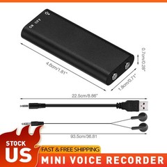 Spy Digital Voice Activated Recorder Mini Hidden Audio Dictaphone Device 16GB