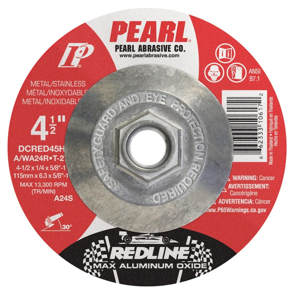 Pearl Grinding Disc 4-1/2″ x 1/4″ x 5/8″-11 Red ( 10/bx )