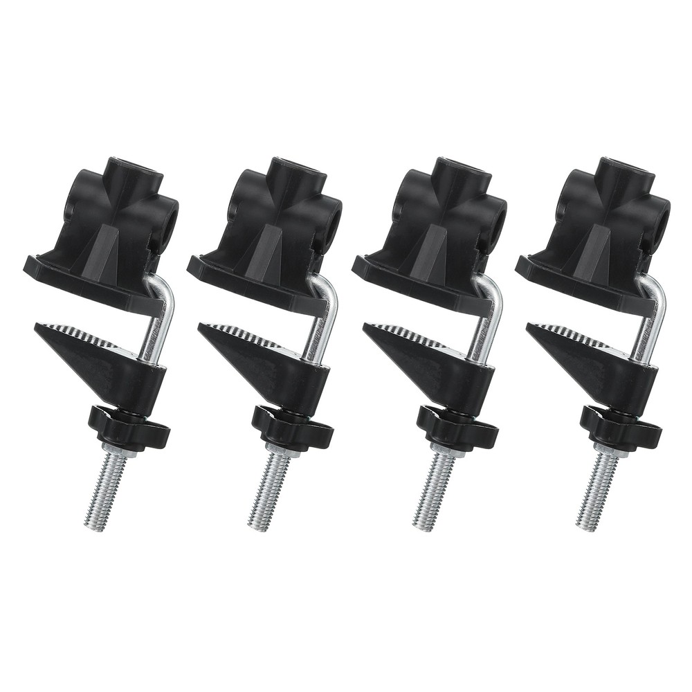 4pcs 0.47″ Hole Dia Universal C-Clamp Desk Clamp for Table Lamp Mic Arm Black