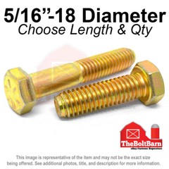 5/16″-18 Grade 8 Hex Cap Screws COARSE Thread USS Hex Bolts (Pick Length & Qty)