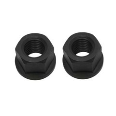 Set of 2 Pcs 5/16”-18 Thread Flange Nuts Heat Treated Steel, Black Oxide Finish