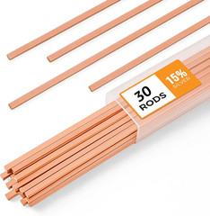 30pcs Brazing Rods AWS BCuP-5 15% Silver Solder Phos Copper Brazing Alloy Flat W