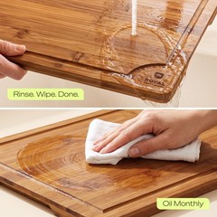 ROYAL CRAFT WOOD Bamboo Cutting Board Set Carbonized Brown 4 Pcs