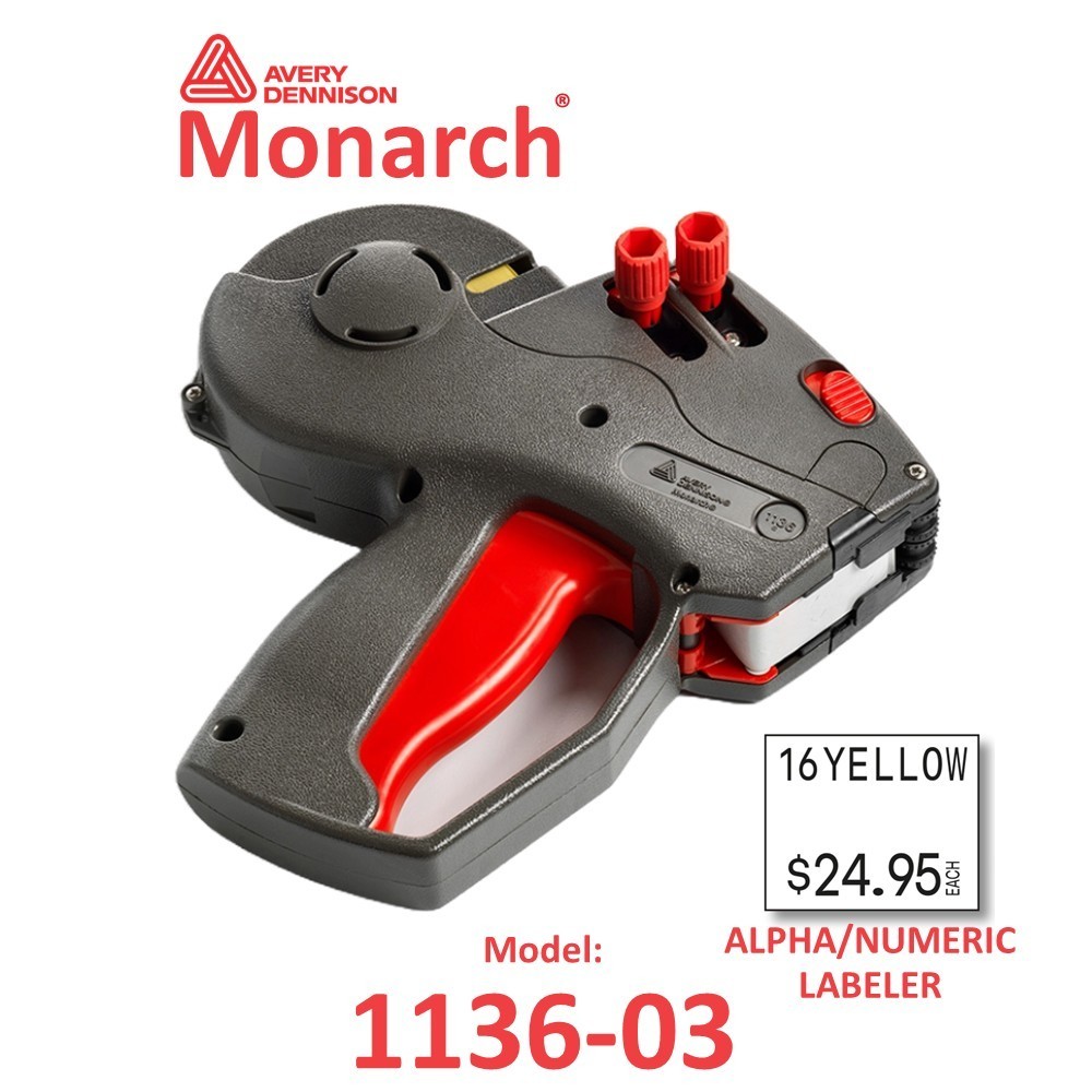 Genuine Monarch 1136-03 Alpha/Numeric Gun (2 Line) – Authorized Dealer (1136-03)