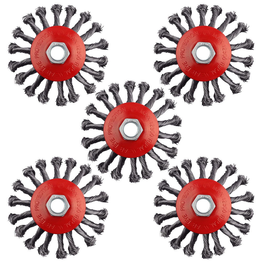 Wire Wheel for 4 1/2 Angle Grinder, 5 Pack 4.5 Inch Twist Knotted Wire Brush for