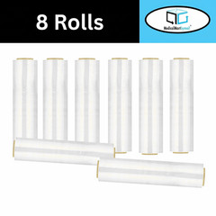 8 Rolls Cast Narrow Banding Stretch Wrap 15″ x 1500′ 63 Gauge Dark White Film