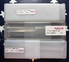 3pc SET Nachi 1-1/2-12 NF G H4 Tap 1-1/2” 12tpi Taper Plug Bottoming 1 of Each