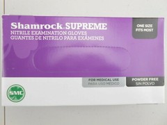 SHAMROCK SUPREME NITRILE POWDER-FREE EXAM GLOVES, 100 Gloves Each Box ONE SZ