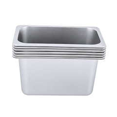 6 PACK 1/4 Size 6″ Deep Stainless Steel Steam Prep Table Hotel Buffet Food Pan