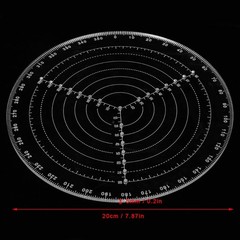 7.87 Inch Round Center Finder Compass Acrylic Wood Turning Lathe Tool Measure
