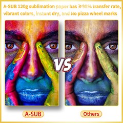 A-SUB Sublimation Paper 8.5×11 120g 110 Sheets Inkjet Sublimation Heat Transfer